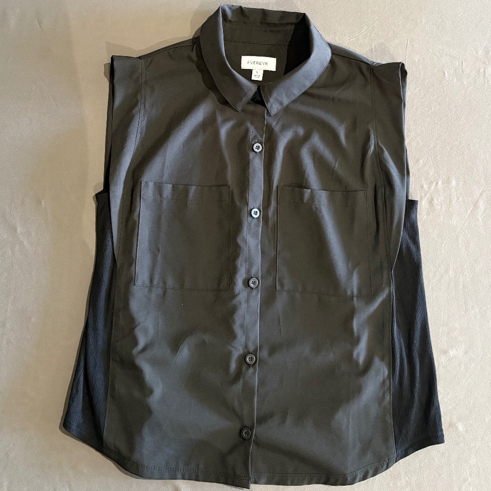 Evereve Scout Performance Button Down Utility Side Ribbed Stretch Panels Shirt